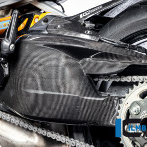 Kryt kyvné vidlice včetně horního krytu řetězu z karbonu lesklý na motocykly DUCATI Diavel 1260 od 2019
