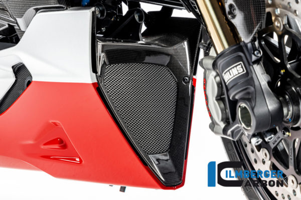 Spoiler motoru (kryt olejového chladiče) střední část z karbonu lesklý na motocykly DUCATI Diavel 1260 od 2019