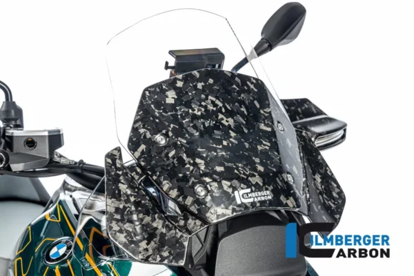 Čelní větrný štít na motorku BMW R 1300 GS od 2023/Adventure z karbonu Black Diamond Carbon mat